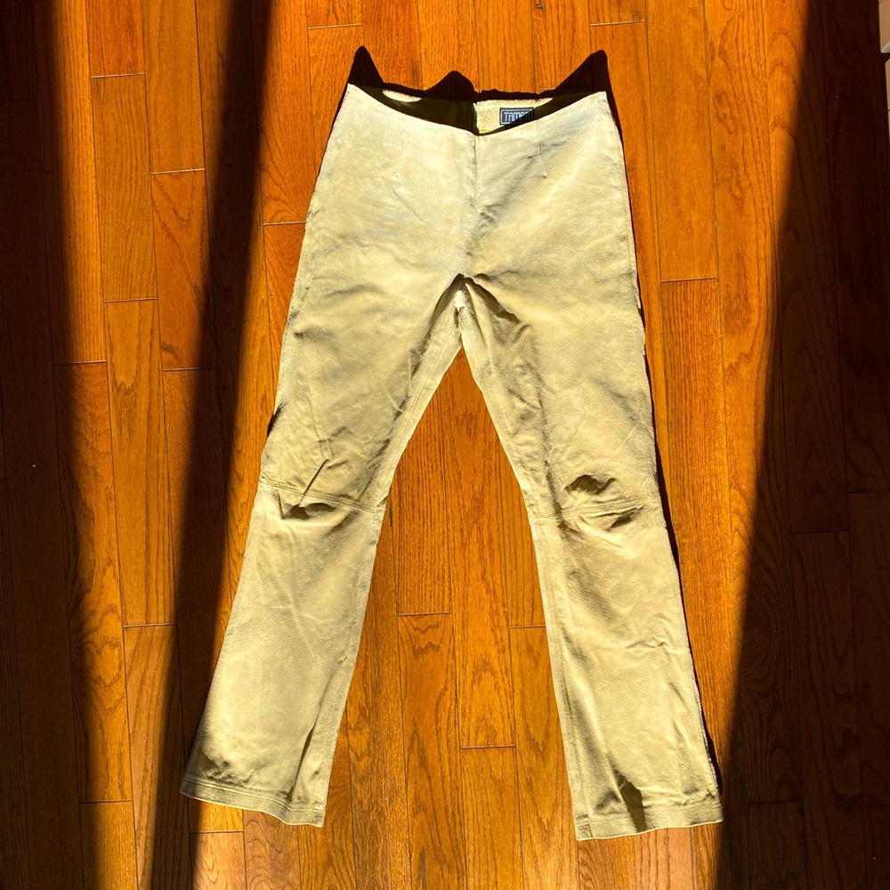 Tampa 100% Suede Leather Beige Pant size 32